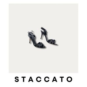 Staccato Black Knotted Peep Toe Sandal